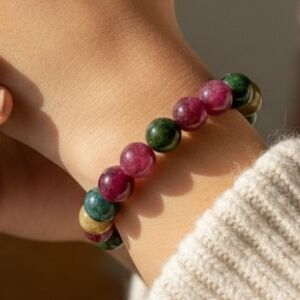 Tucson ​Gem Show Rainbow Tourmaline Bead Bracelet - 10.4mm "Candy" Stones